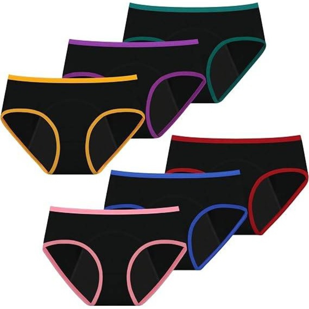 Set of 6 MSRP $23 Mesachy Girl's 2XL Period Underwear Period Panties for Teens